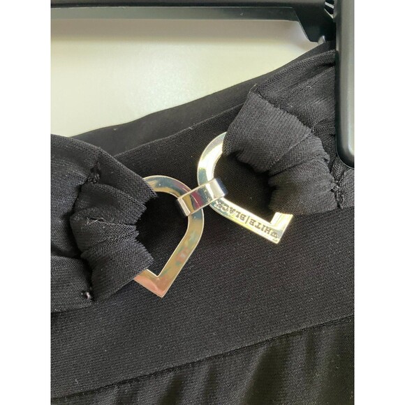 White House Black Market Black Palazzo Pants Capris SIze M Travel Friendly - Picture 3 of 7